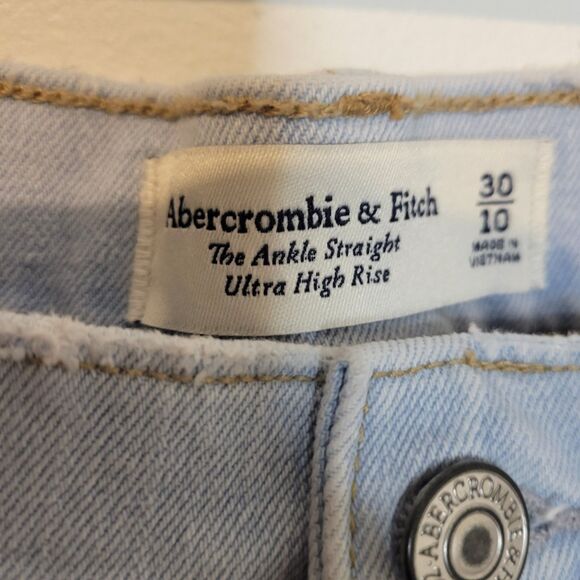Abercrombie & Fitch Curve Love Women’s Ultra High-Rise Ankle Straight Jeans sz30 - Picture 4 of 8